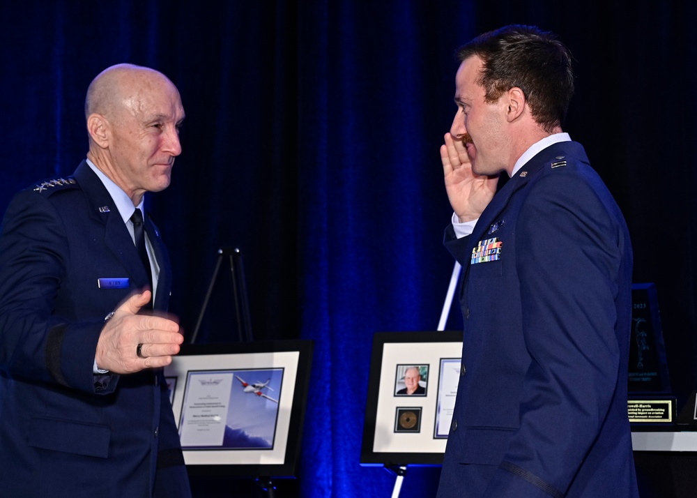 CSAF Allvin presents Mackay Trophy