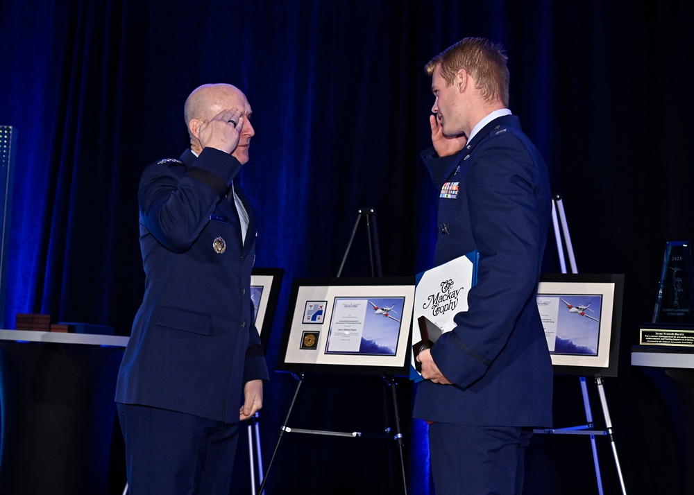 CSAF Allvin presents Mackay Trophy