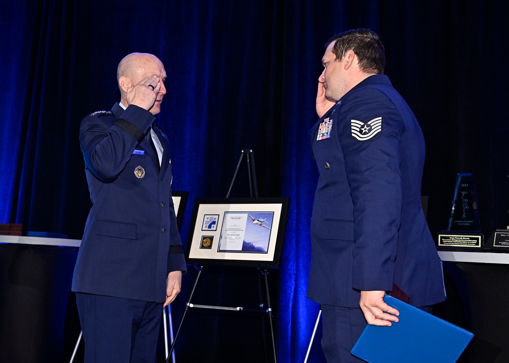 CSAF Allvin presents Mackay Trophy