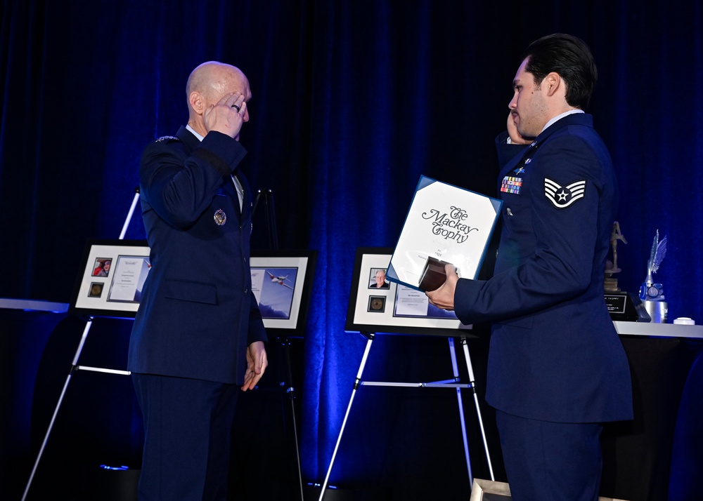 CSAF Allvin presents Mackay Trophy