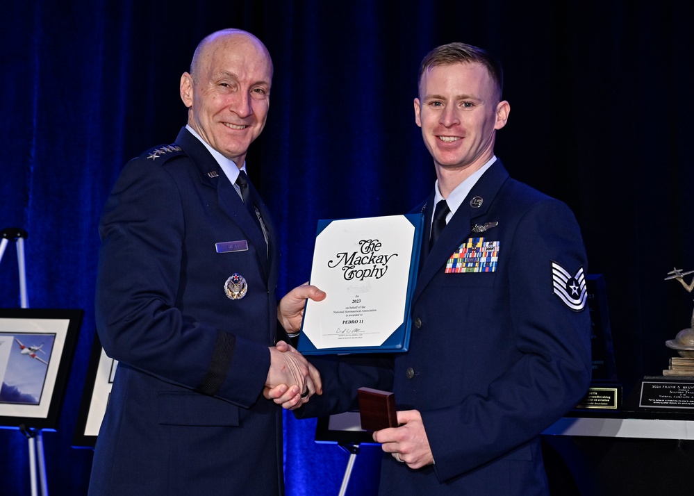 CSAF Allvin presents Mackay Trophy