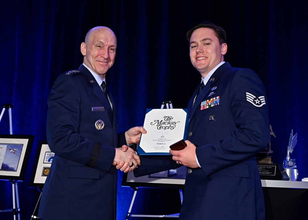 CSAF Allvin presents Mackay Trophy