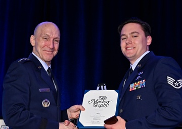 CSAF Allvin presents Mackay Trophy