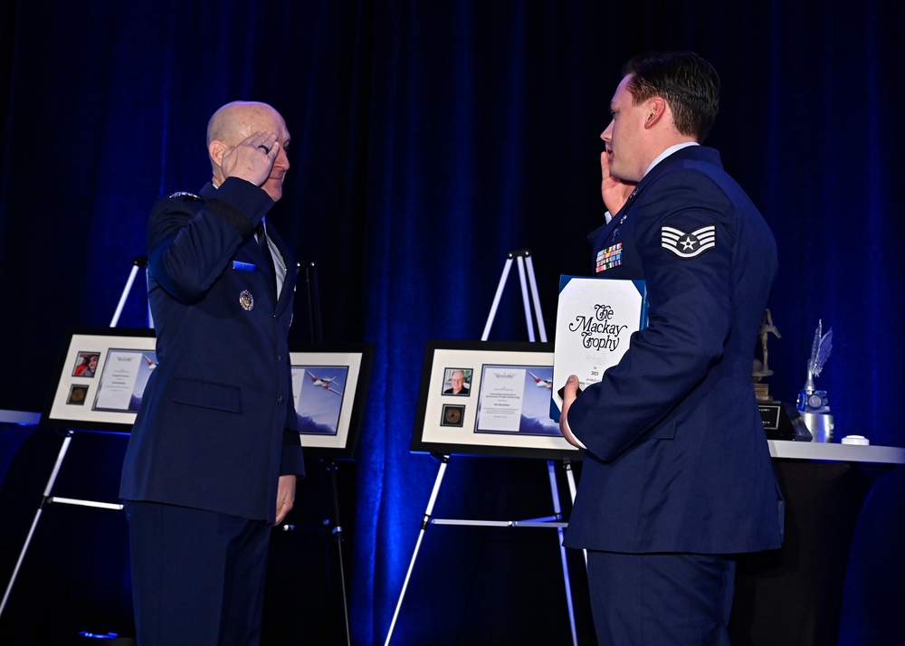 CSAF Allvin presents Mackay Trophy