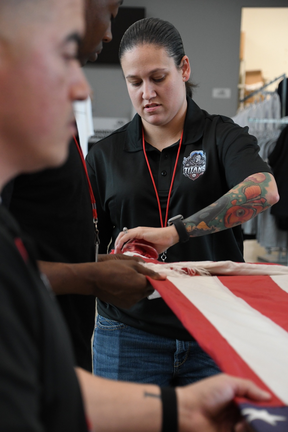 Recruiter support flag retirement ceremony