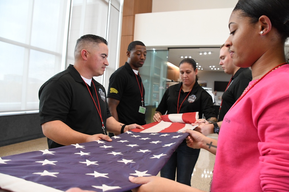 Recruiters support flag retirement ceremony