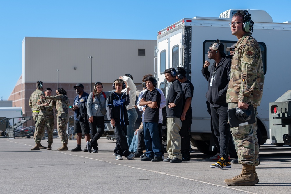 Von Toble Middle School students tour Nellis Air Force Base