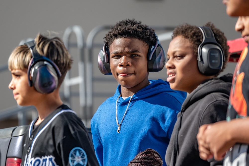 Von Toble Middle School students tour Nellis Air Force Base