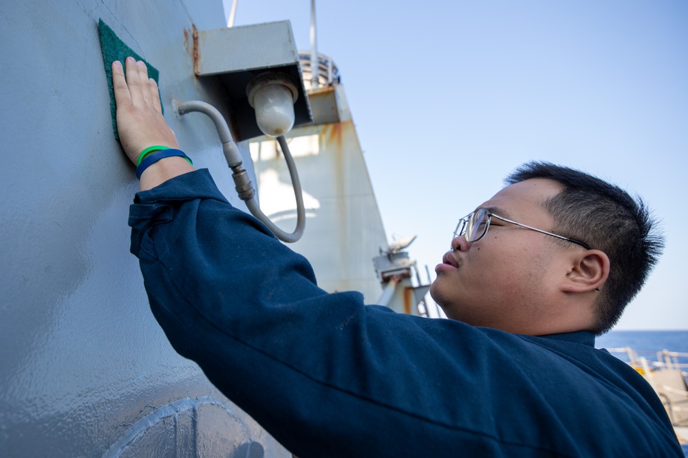 Fresh Water Wash Down Aboard the USS Cole