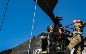 California Army National Guard Set Up Chinook At Headquarters