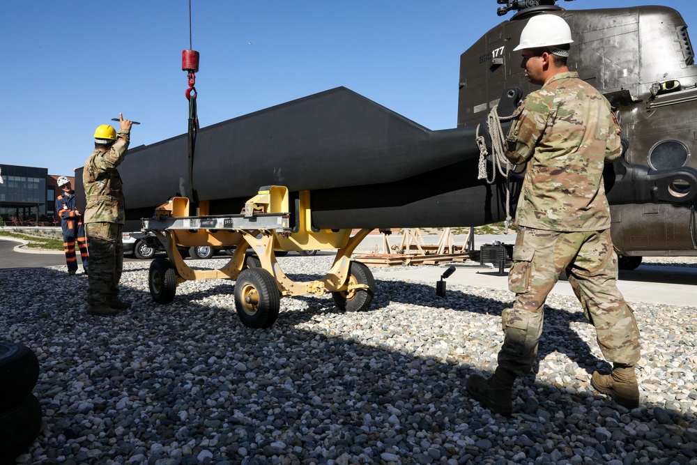 California Army National Guard Set Up Chinook At Headquarters