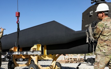 California Army National Guard Set Up Chinook At Headquarters