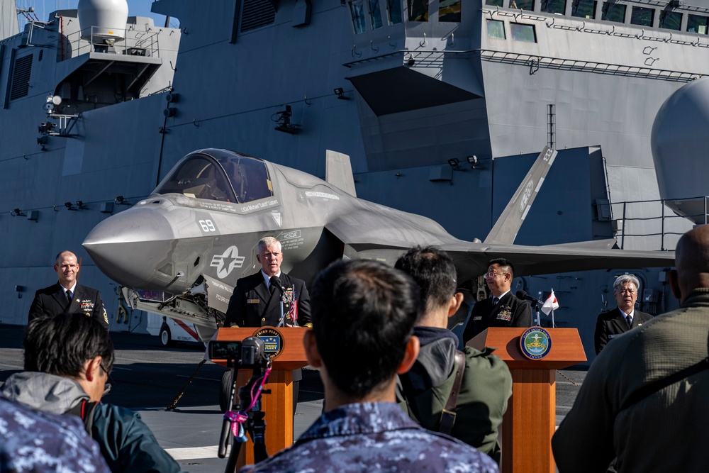 JMSDF and 3rd Fleet Press Conference on JS Kaga