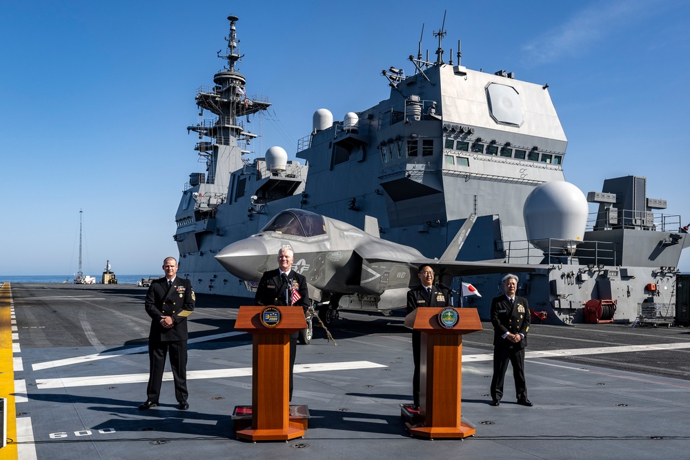 JMSDF and 3rd Fleet Press Conference on JS Kaga