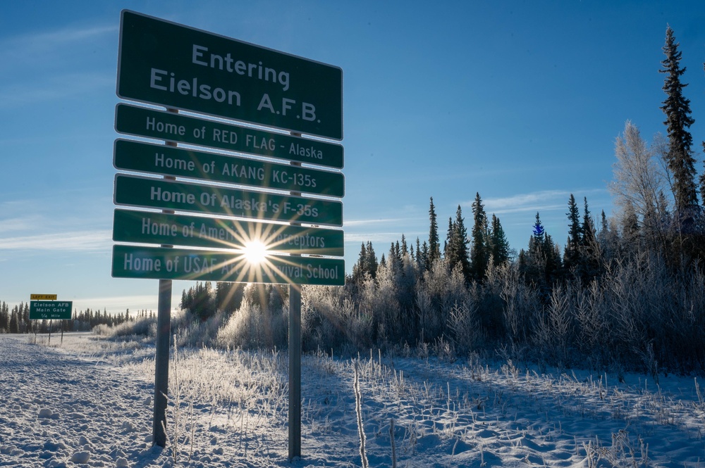 Eielson Air Force Base Welcome Sign