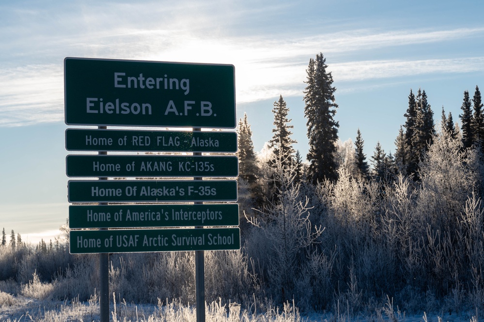 Eielson Air Force Base Welcome Sign