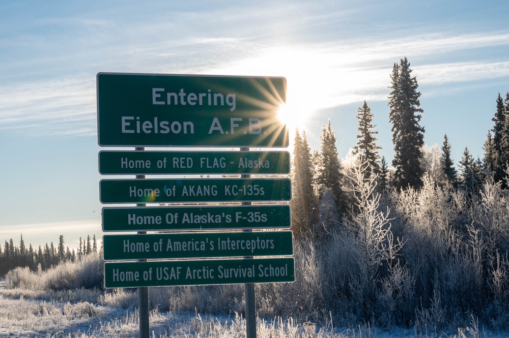 Eielson Air Force Base Welcome Sign