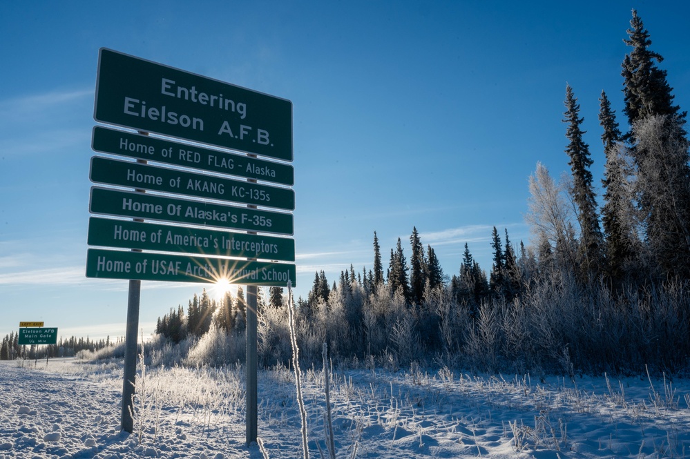 Eielson Air Force Base Welcome Sign