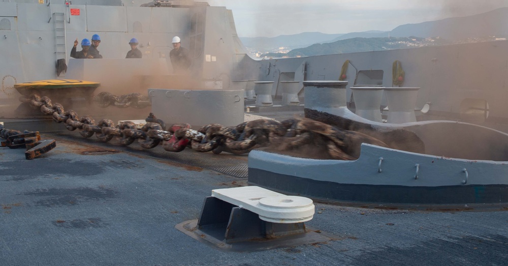 USS Green Bay Drops Anchor