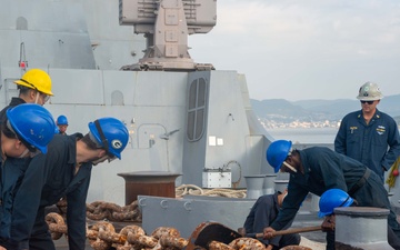 USS Green Bay Drops Anchor