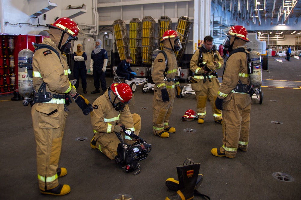 USS Ronald Reagan (CVN 76) conducts Damage Control training