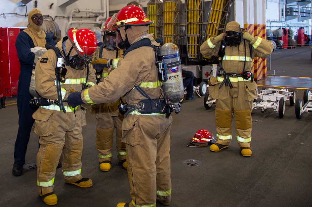 USS Ronald Reagan (CVN 76) conducts Damage Control training