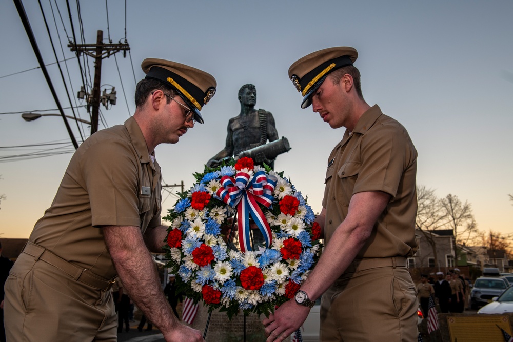 USS John Basilone Sailors Visit hometown of John Basilone