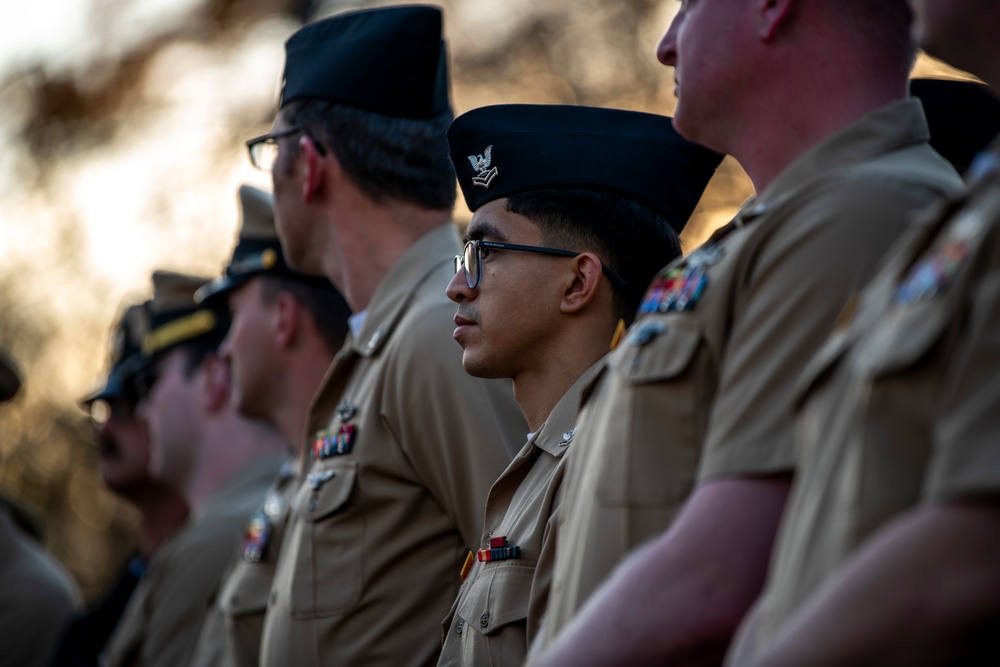 USS John Basilone Sailors Visit hometown of John Basilone