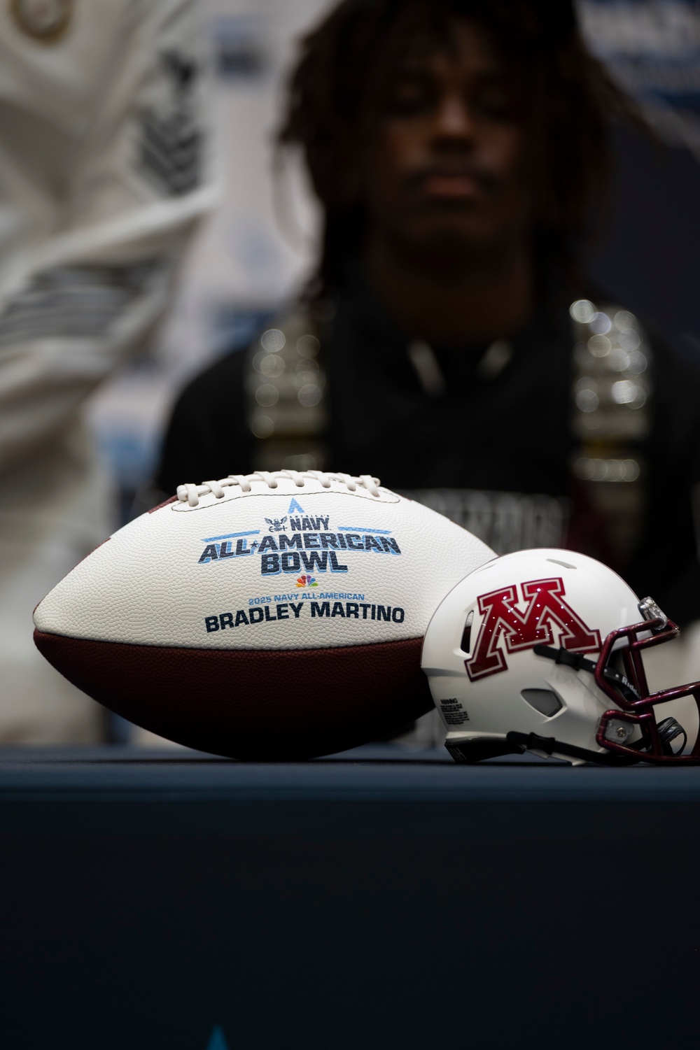 NTAG Miami Sailors Present Bradley Martino with Navy All-American Jersey