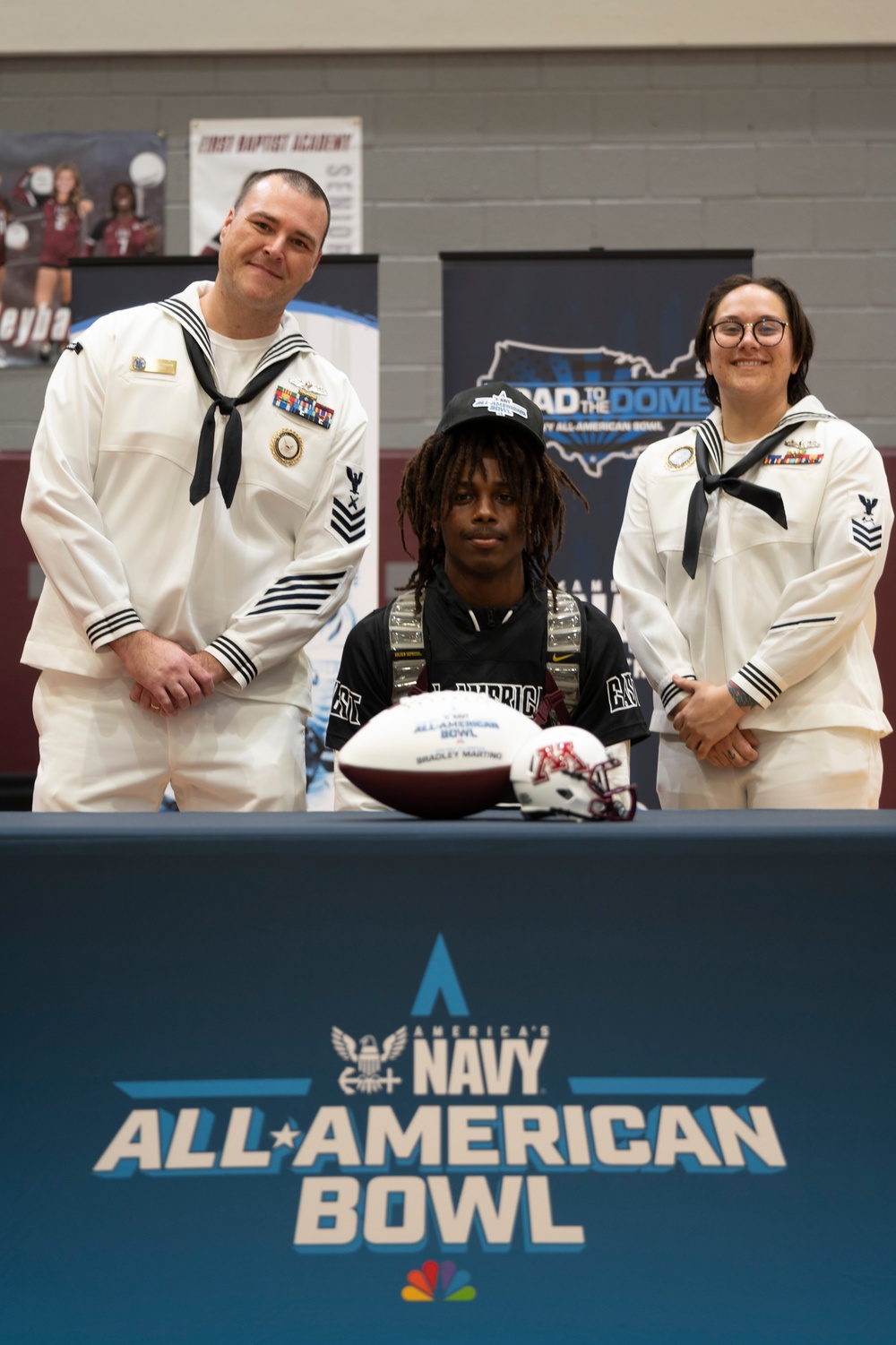 NTAG Miami Sailors Present Bradley Martino with Navy All-American Jersey