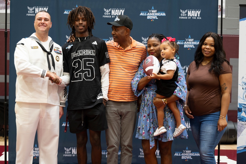 NTAG Miami Sailors Present Bradley Martino with Navy All-American Jersey