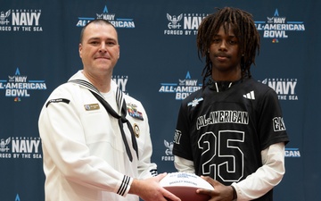 NTAG Miami Sailors Present Bradley Martino with Navy All-American Jersey