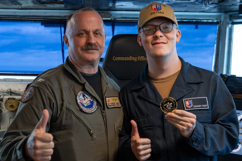 George Washington awards Warfighter of the Day: ITSN Zachary Foust