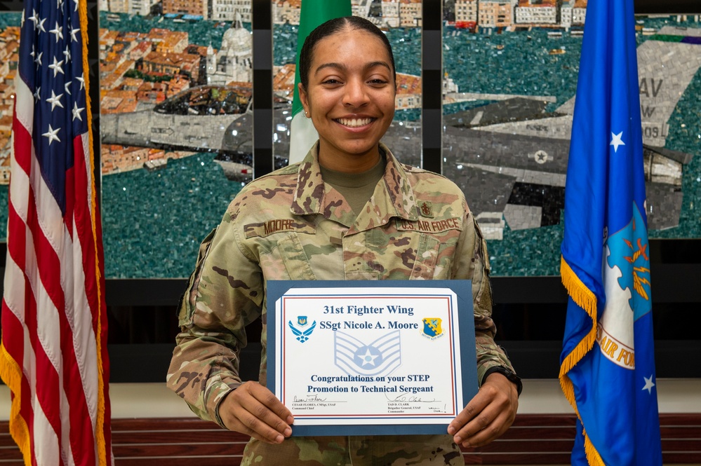 Staff Sgt. Moore receives STEP promotion