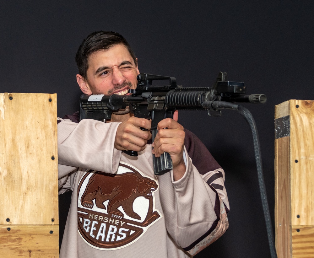 Defending Calder Cup champion Hershey Bears visit Fort Indiantown Gap, Pennsylvania National Guard members