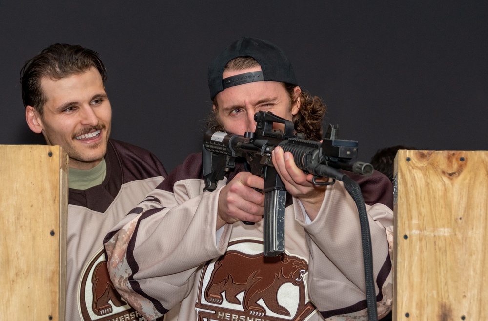 Defending Calder Cup champion Hershey Bears visit Fort Indiantown Gap, Pennsylvania National Guard members
