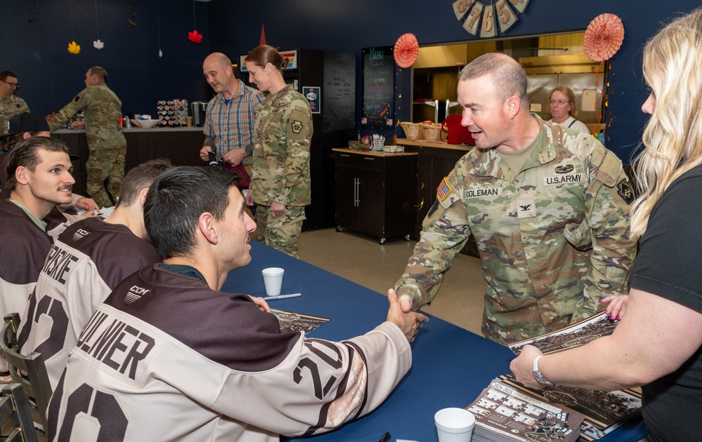 Defending Calder Cup champion Hershey Bears visit Fort Indiantown Gap, Pennsylvania National Guard members