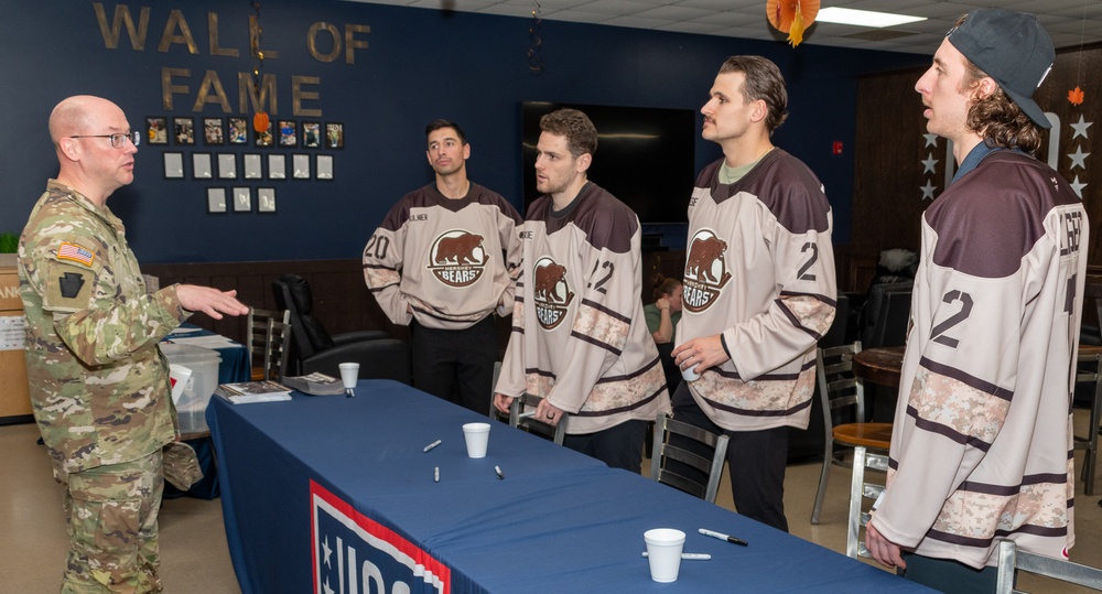 Defending Calder Cup champion Hershey Bears visit Fort Indiantown Gap, Pennsylvania National Guard members