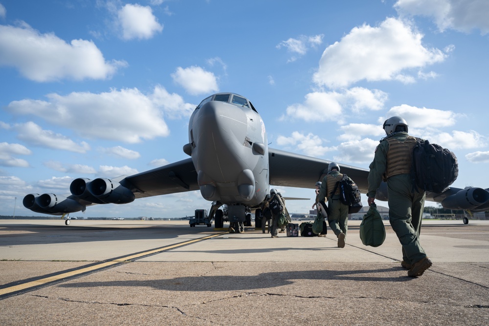 B-52s takeoff for BTF 25-1