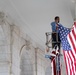 U.S. Flags are Hung in the Memorial Amphitheater in Preparation for the 2024 National Veterans Day Observance