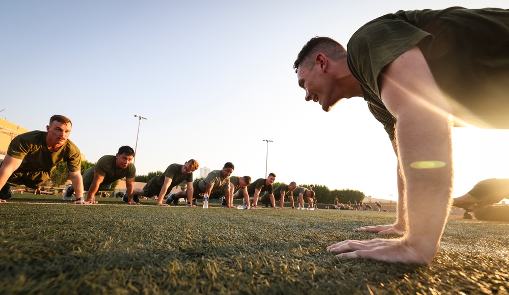 Marines and Sailors with Task Force 51/5 Celebrate the Marine Corps Birthday