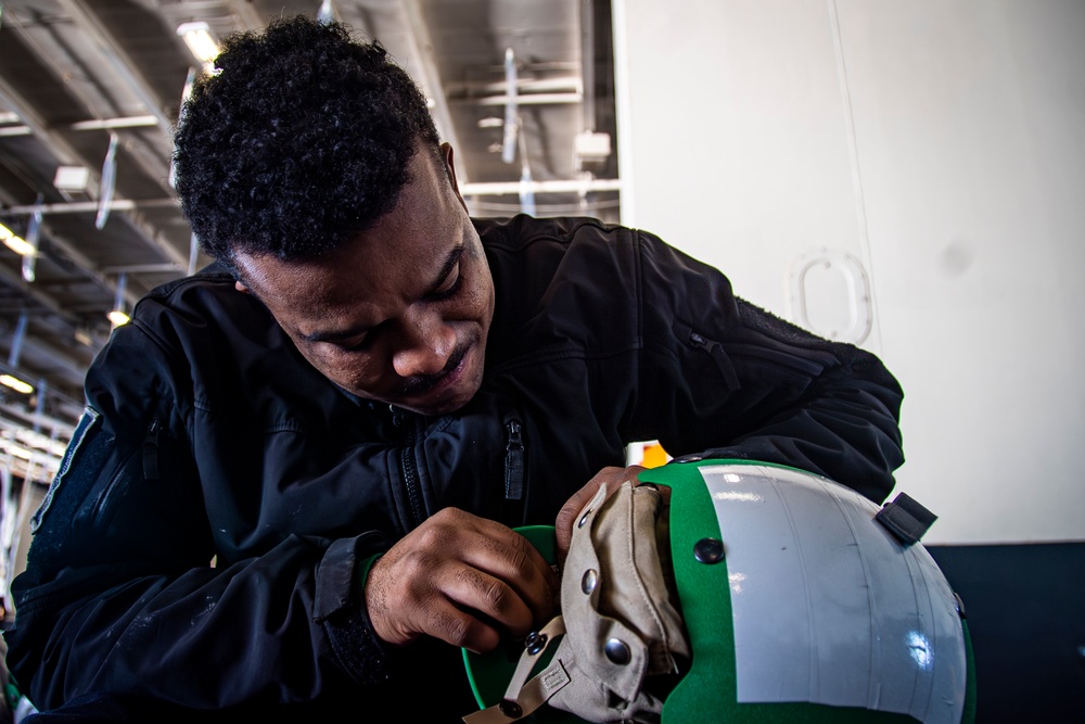 Nimitz Sailor Conducts Cranial Maintenance