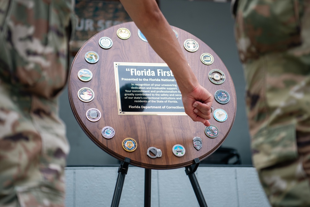 Department Of Corrections Held Ceremony Thanking FL National Guard Members For Support