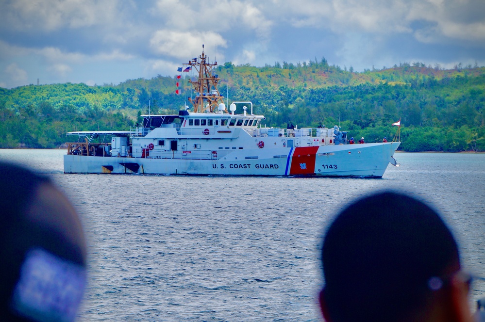 USCGC Frederick Hatch (WPC 1143) moors in Guam