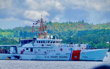 USCGC Frederick Hatch (WPC 1143) moors in Guam