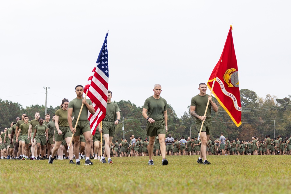 Marine Corps Combat Service Support Schools celebrates 249th birthday of the Marine Corps with motivational run