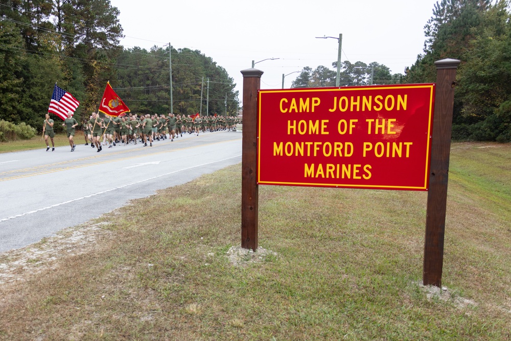 Marine Corps Combat Service Support Schools celebrates 249th birthday of the Marine Corps with motivational run