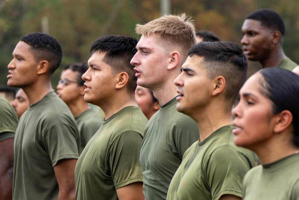 Marine Corps Combat Service Support Schools celebrates 249th birthday of the Marine Corps with motivational run