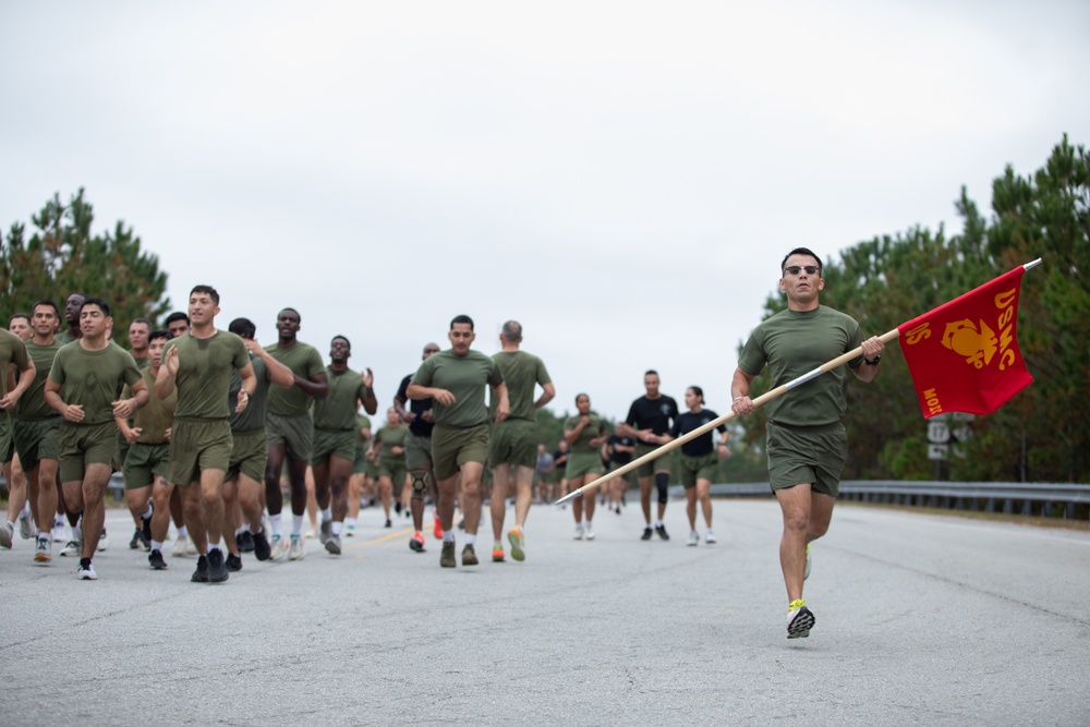 Marine Corps Combat Service Support Schools celebrates 249th birthday of the Marine Corps with motivational run