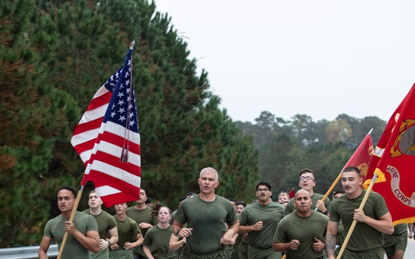 Marine Corps Combat Service Support Schools celebrates 249th birthday of the Marine Corps with motivational run